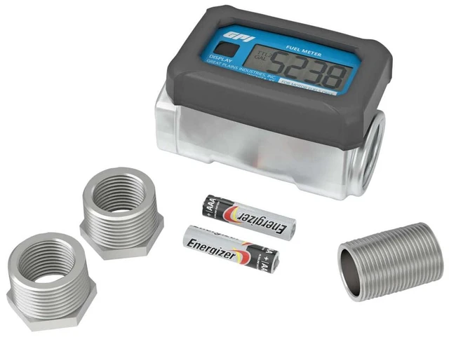 Alt view image 4 of 6 - 01A Series Turbine Fuel Flow Meter, Aluminum, 3-30 GPM, Battery Digital Display