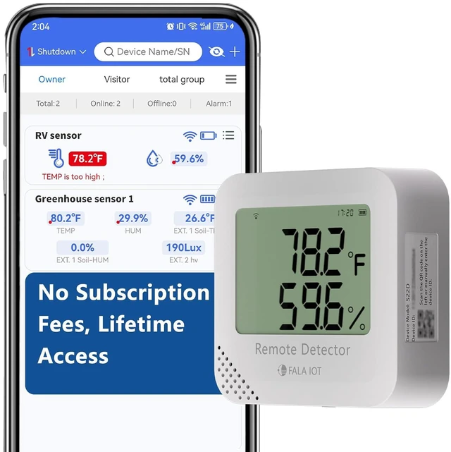 Main image of WiFi Temperature & Humidity Sensor Data Logger, No Subscription