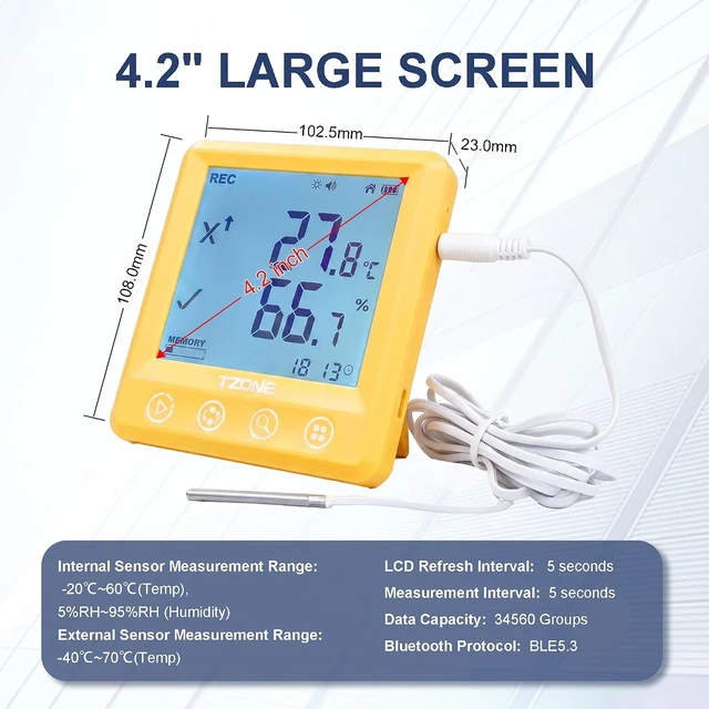 Alt view image 6 of 7 - Bluetooth Temperature & Humidity Data Logger with Dew Point, USB