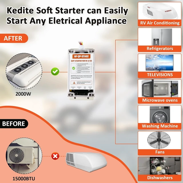 Alt view image 2 of 7 - RV AC Soft Start, Reduces Startup Current up to 75%, IP65 Waterproof, DIY Install