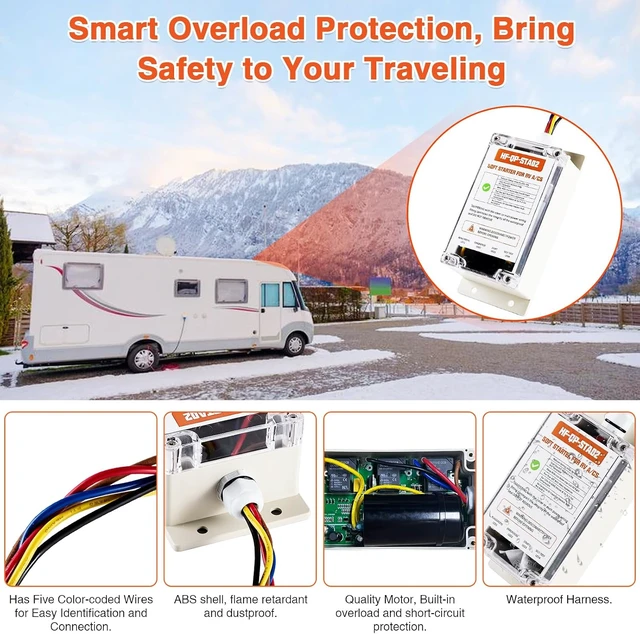 Alt view image 6 of 7 - Upgraded RV AC Soft Start Kit, Easy Start Appliances with Small Generator for Van, Trailer & Motorhome