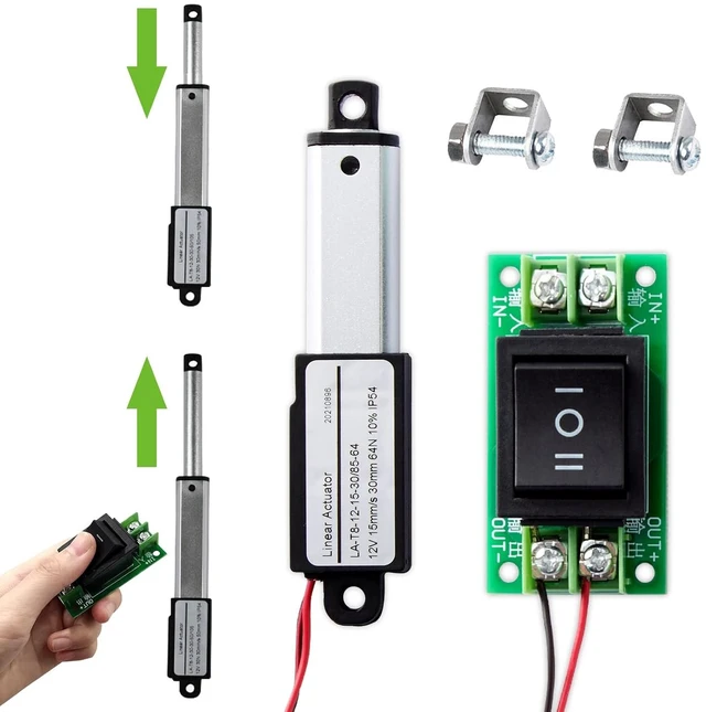 Main image of 12V Micro Electric Linear Actuator with Controller, 2" Stroke