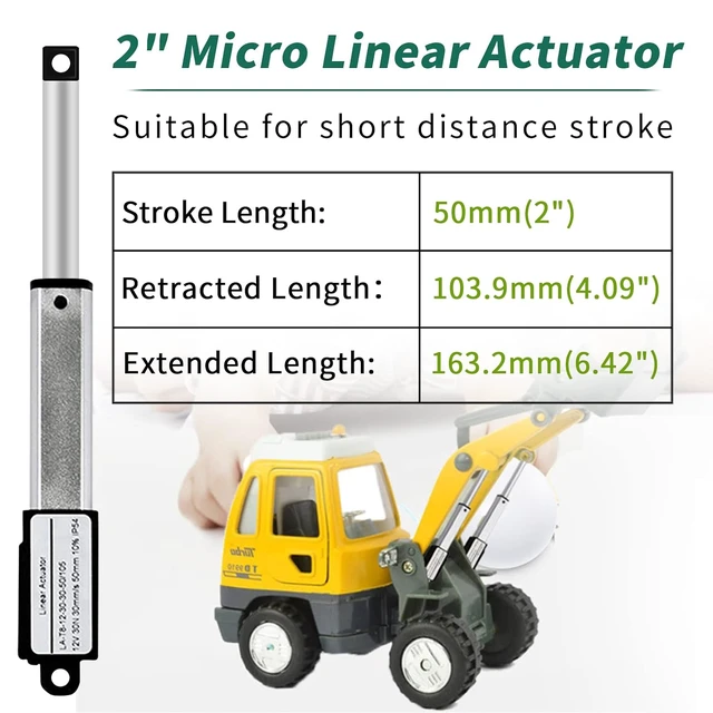 Alt view image 5 of 7 - 12V Micro Electric Linear Actuator with Controller, 2" Stroke