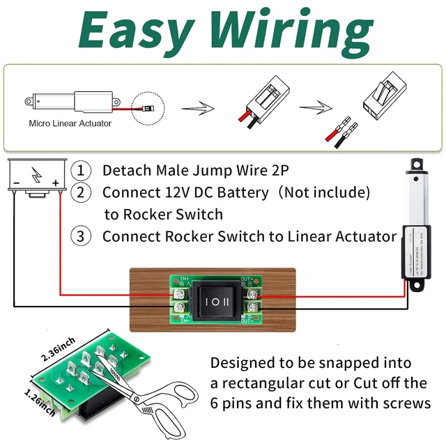Alt view image 7 of 7 - 12V Micro Electric Linear Actuator with Controller, 2" Stroke