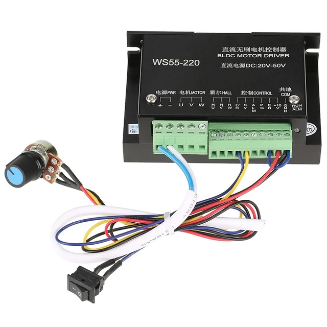 Alt view image 6 of 7 - 48V 500W 3-Phase BLDC Motor Controller with Analog Speed Regulation & Overcurrent Protection