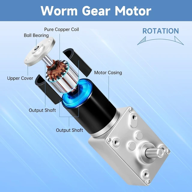 Alt view image 3 of 7 - 12V 12RPM DC Gear Motor Kit with Reversible Variable Speed Controller