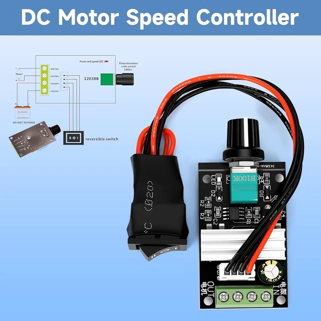 Alt view image 4 of 7 - 12V 12RPM DC Gear Motor Kit with Reversible Variable Speed Controller