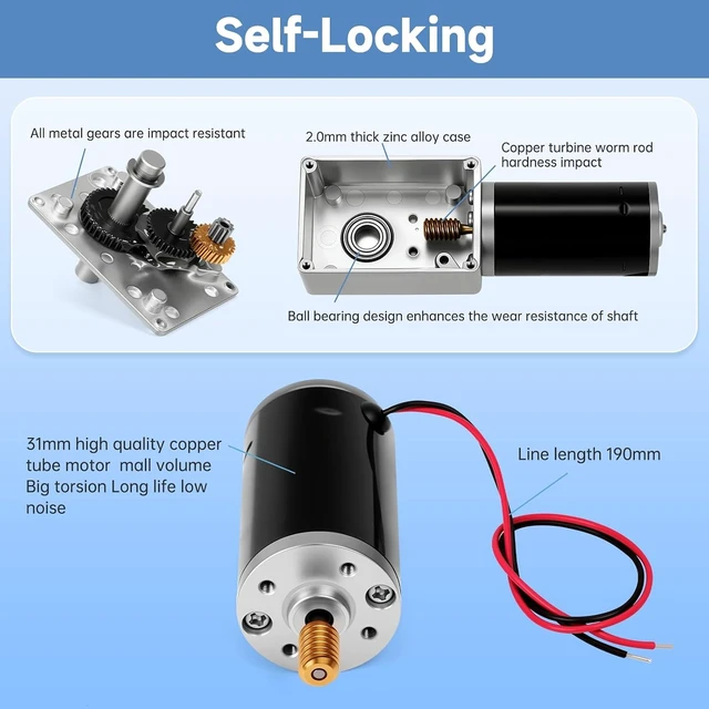Alt view image 5 of 7 - 12V 12RPM DC Gear Motor Kit with Reversible Variable Speed Controller