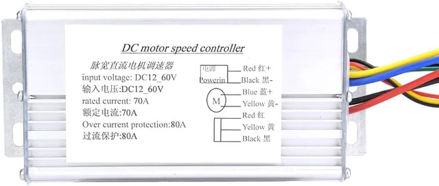 Alt view image 2 of 7 - 12V-60V 70A PWM DC Motor Speed Controller, Reversible with Potentiometer for Robotics & Vehicles