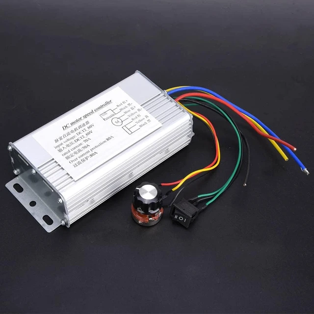 Alt view image 5 of 7 - 12V-60V 70A PWM DC Motor Speed Controller, Reversible with Potentiometer for Robotics & Vehicles