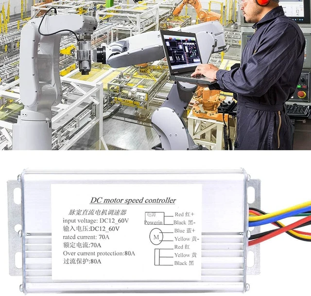 Alt view image 4 of 7 - 12V-60V 70A PWM DC Motor Speed Controller, Reversible with Potentiometer for Robotics & Vehicles