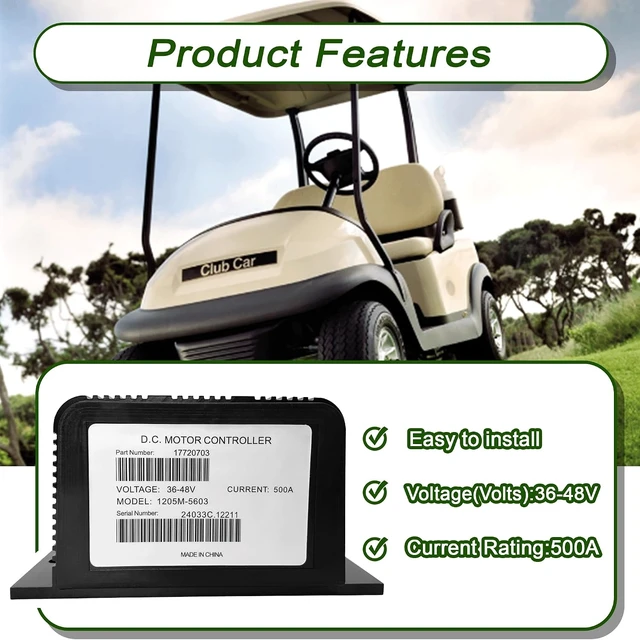 Alt view image 3 of 5 - 500A 48V DC Motor Controller, Compatible with Curtis for EZGO Golf Cart