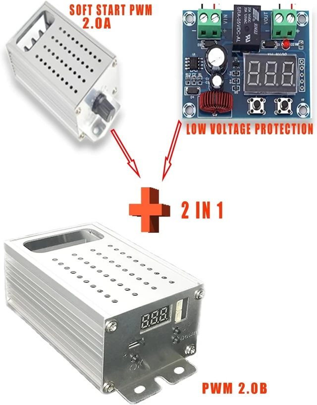 Alt view image 3 of 6 - 9-70V 40A PWM DC Motor Speed Controller with Soft Start/Stop & Overcurrent Protection