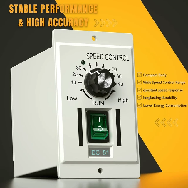 Alt view image 2 of 6 - 400W DC Motor Speed Controller, AC 110V to 0-90V Knob Adjustable (DC-51)