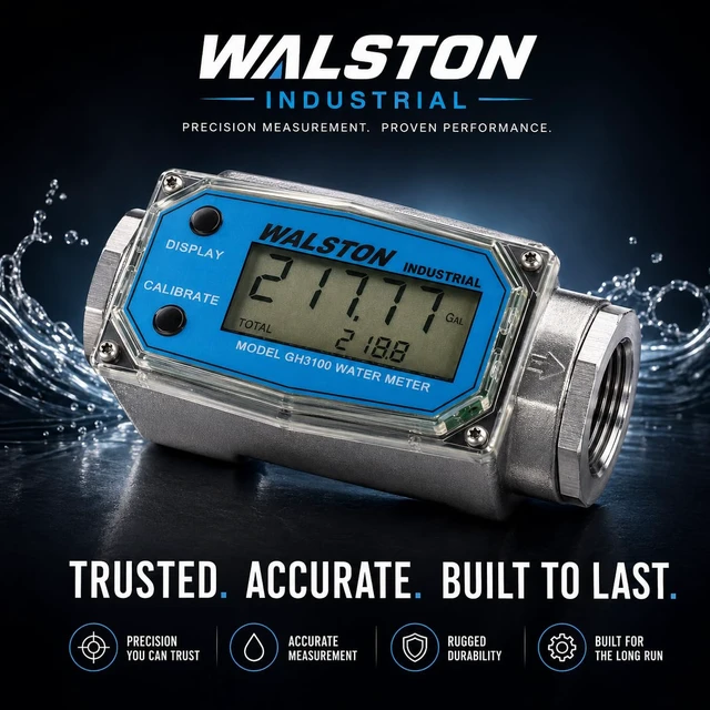 Alt view image 3 of 7 - 3/4" Digital Water Flow Meter, Inline with NPT Threads, Gallons/Liters (GH3100)