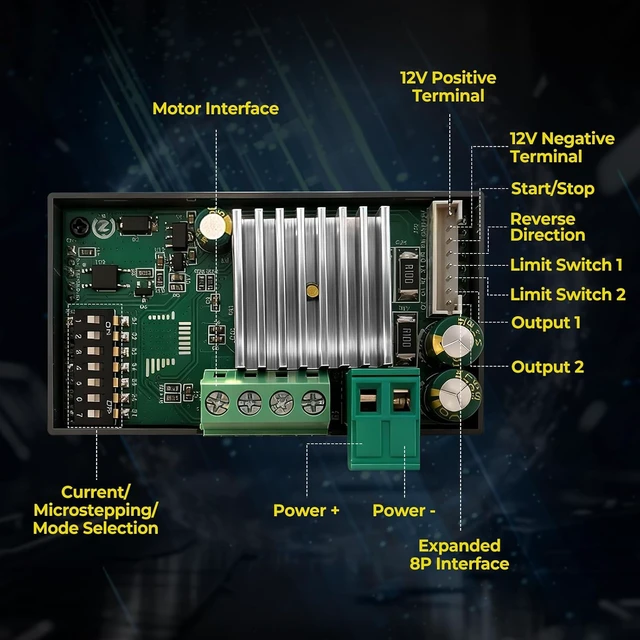 Alt view image 4 of 7 - Stepper Motor Driver Controller for NEMA 17/23/34, 6.6A with LCD, 64 Micro-Step for CNC & 3D Printer