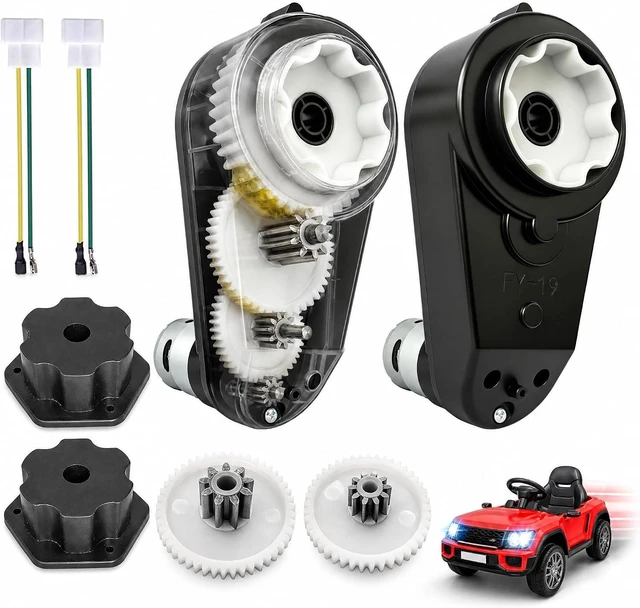 Main image of 2-Pack 24V RS555 40000RPM Motor Gearbox for Power Wheels Upgrade