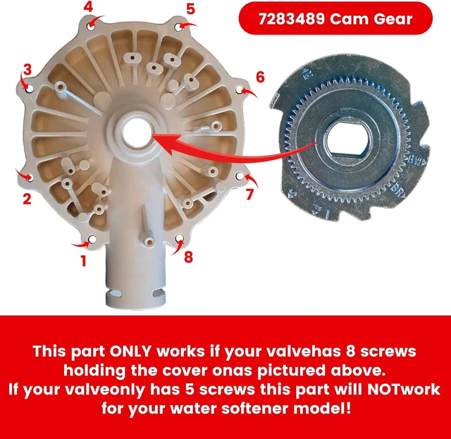 Alt view image 2 of 7 - Water Softener Motor & Cam Gears Kit for 1" High Flow Systems, Replacement with Screws