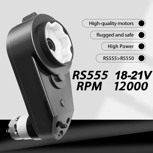 Alt view image 6 of 7 - RS555 18V 12000RPM Gearbox for Power Wheels Motor Upgrade, Black