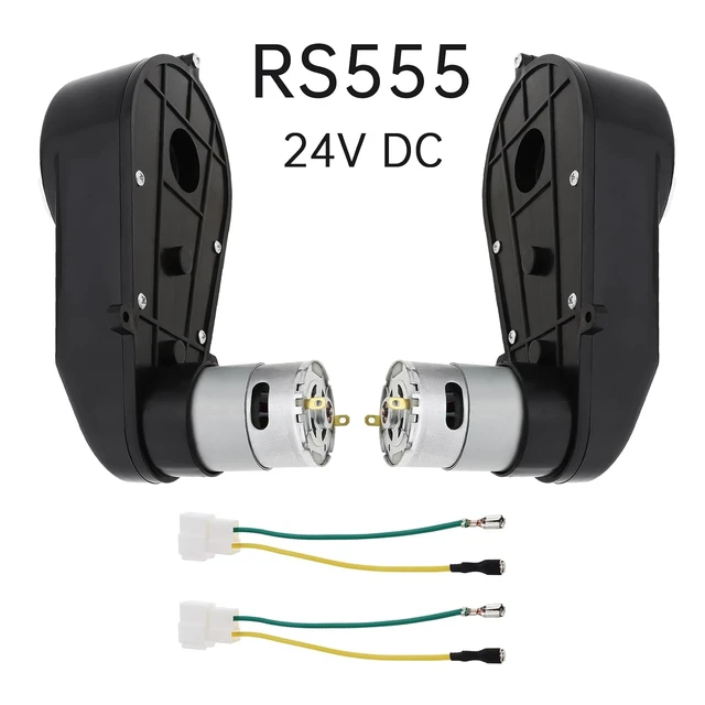 Alt view image 7 of 7 - 2-Pack RS555 24V 18000RPM DC Motor for Ride-On Car, High Torque Gearbox