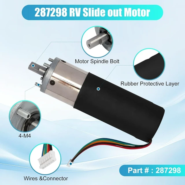 Alt view image 2 of 7 - 2-Pack 287298 RV In-Wall Slide-Out Motor, 500:1 High Torque Gear Ratio