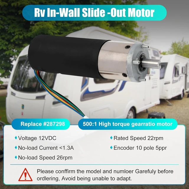 Alt view image 3 of 7 - 2-Pack 287298 RV In-Wall Slide-Out Motor, 500:1 High Torque Gear Ratio