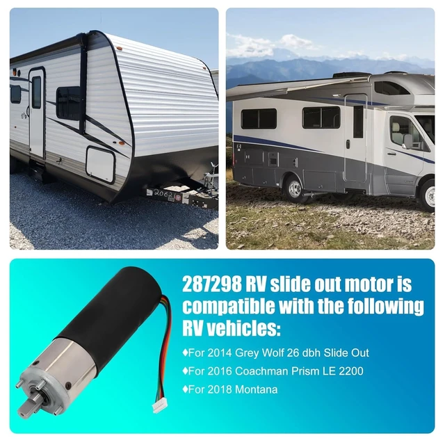 Alt view image 4 of 7 - 2-Pack 287298 RV In-Wall Slide-Out Motor, 500:1 High Torque Gear Ratio
