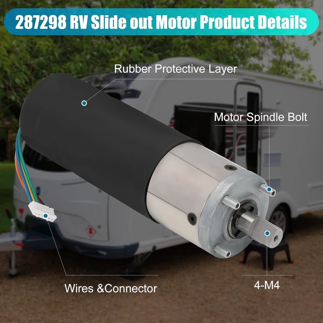 Alt view image 5 of 7 - 2-Pack 287298 RV In-Wall Slide-Out Motor, 500:1 High Torque Gear Ratio
