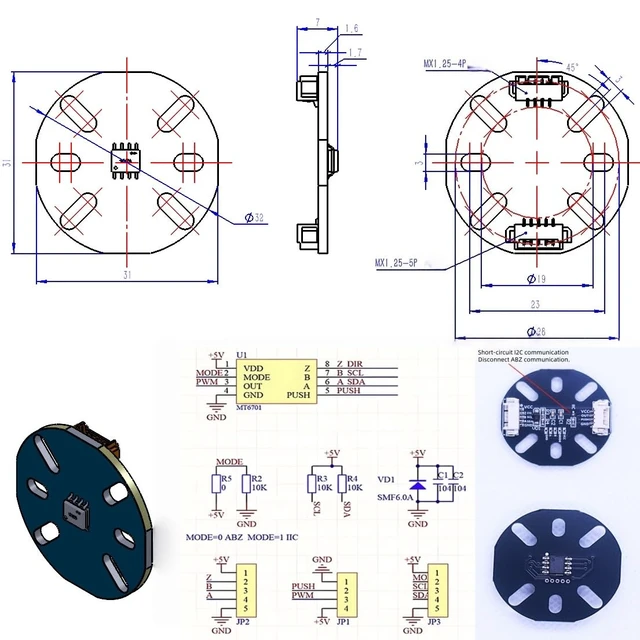 Alt view image 3 of 7 - 4015 BLDC Gimbal Motor with MT6701 Encoder, Hollow Shaft Outrunner, 12-36V