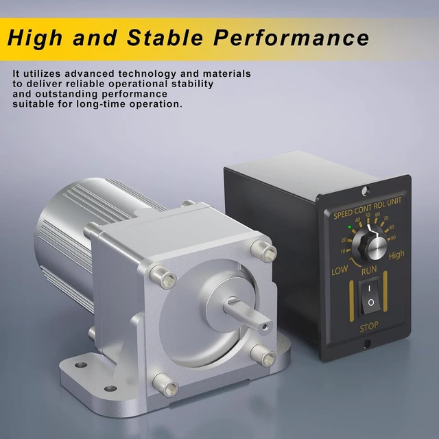 Alt view image 5 of 7 - 6W 110V 15RPM High Torque AC Gear Motor with Speed Controller, CW/CCW for Production Line
