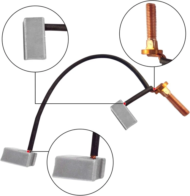 Alt view image 3 of 6 - Golf Cart Motor Brushes Kit for Yamaha G29 Drive (JU2-H1801-00)