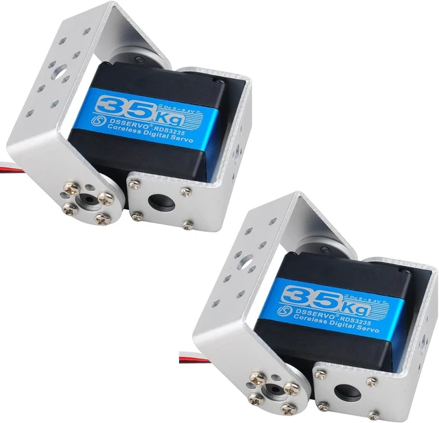 Main image of 2-Pack 35KG RDS3235 High Torque Digital Servo, Metal Gear, 270° with Bracket for RC Robot