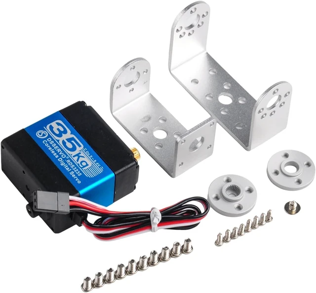 Alt view image 3 of 6 - 2-Pack 35KG RDS3235 High Torque Digital Servo, Metal Gear, 270° with Bracket for RC Robot