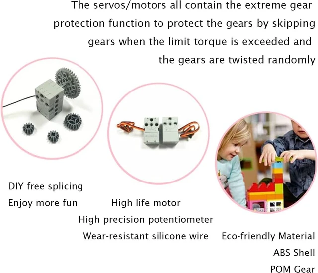 Alt view image 4 of 6 - 4-Pack 2kg Programmable Mini Servo, 360° Dual Shaft for Micro:bit & Raspberry Pi