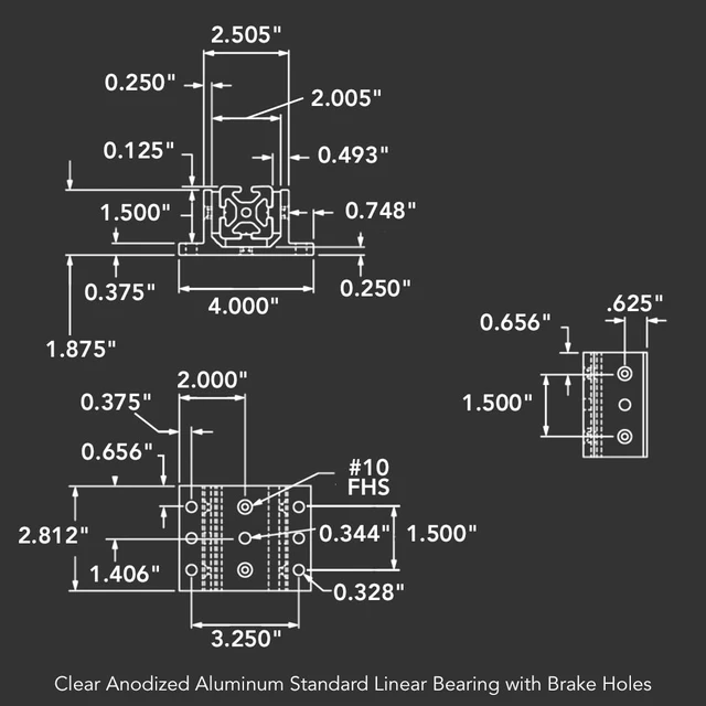 Alt view image 2 of 6 - 3-Mount Double Flange Aluminum Linear Bearing for 1.5" Extrusion