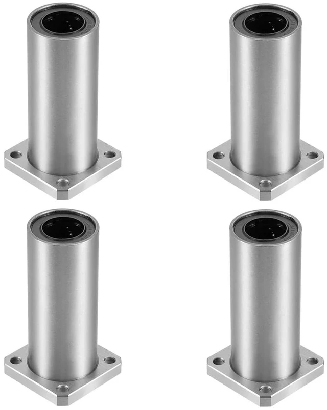 Main image of 4-Pack LMK20LUU 20mm Square Flange Linear Ball Bearing, Rubber Sealed for CNC & 3D Printer