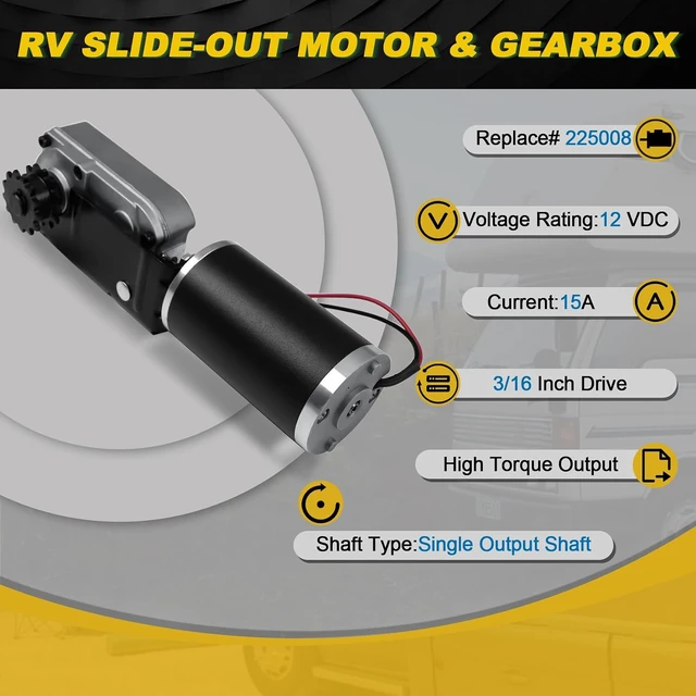 Alt view image 4 of 7 - RV Slide-Out Motor & Gear Housing, Compatible with BAL Accu-Slide Cable System, R25075/R25076