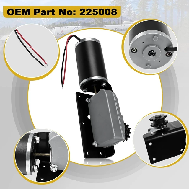 Alt view image 5 of 7 - RV Slide-Out Motor & Gear Housing, Compatible with BAL Accu-Slide Cable System, R25075/R25076