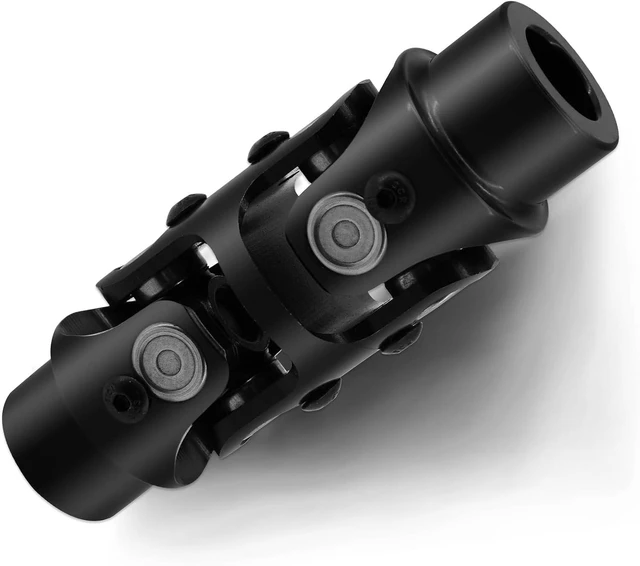Main image of Double U-Joint Steering Shaft, 3/4" Round, 5-1/8" Length, Black