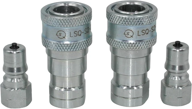 Alt view image 3 of 7 - 1/8" NPT Hydraulic Quick Connect Couplings, ISO 7241-B, Tractor with Dust Caps