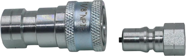Alt view image 4 of 7 - 1/8" NPT Hydraulic Quick Connect Couplings, ISO 7241-B, Tractor with Dust Caps