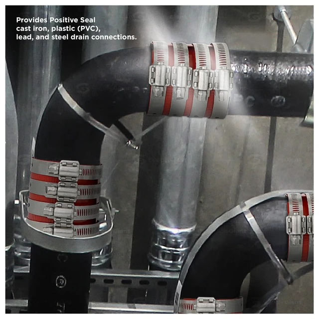 Alt view image 5 of 6 - 5-Pack 2" Heavy Duty No-Hub Coupling, Red Shield (37422CS-5)