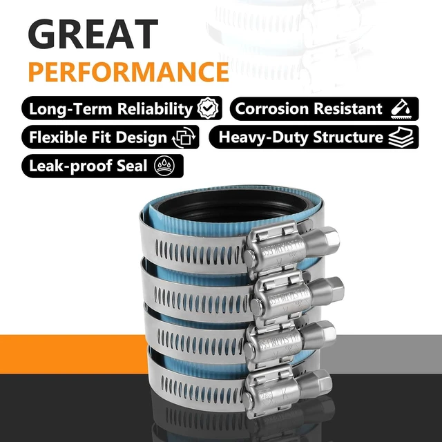 Alt view image 4 of 6 - 8-Inch Heavy Duty No-Hub Coupling (CLAMP064-1)