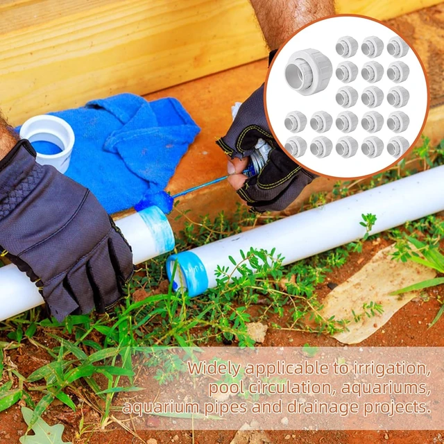Alt view image 6 of 7 - 20-Pack 1-1/2" PVC Union Coupling, Socket x Socket, Schedule 40