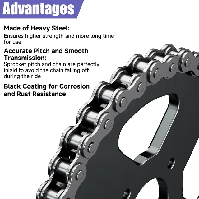 Alt view image 5 of 7 - 60-Tooth Sprocket with 420 Chain for CT200U, CT200U-EX & BT200X Mini Bikes