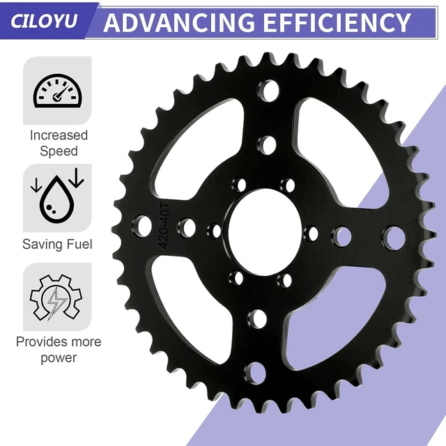 Alt view image 7 of 7 - 40T Sprocket with 420 Chain, 40mm Bore for CT100U/CT200U Mini Bike