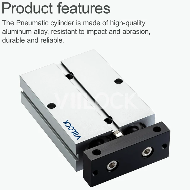 Alt view image 2 of 5 - 32mm Bore 50mm Stroke Double Rod Double Acting Air Cylinder