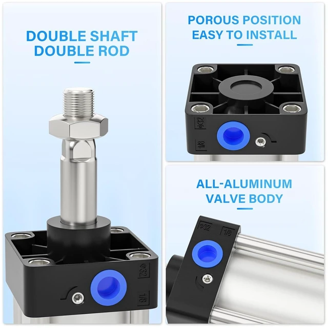 Alt view image 6 of 7 - 50mm Bore 100mm Stroke Double Acting Pneumatic Air Cylinder (SC 50x100)