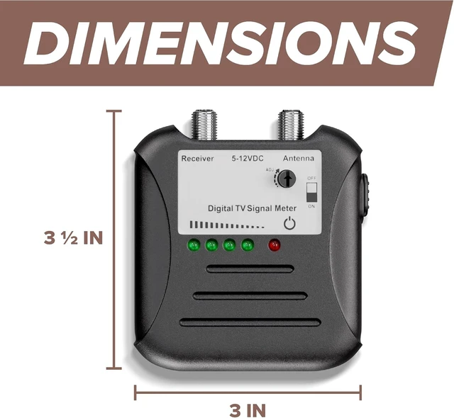 Alt view image 3 of 7 - OTA Antenna Signal Strength Meter for TV & RV, Channel Finder with LED Indicators, Black