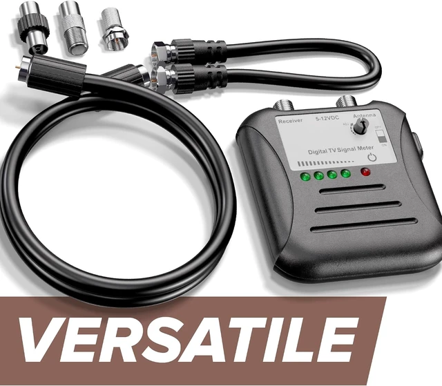 Alt view image 7 of 7 - OTA Antenna Signal Strength Meter for TV & RV, Channel Finder with LED Indicators, Black